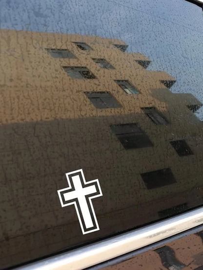 1 Pc Cross Personalized Car Sticker, Modification Decorative Sticker, Waterproof And Sun-Resistant, Fade-Resistant, Strong Adhesion, No Residue When Removed, No Damage To Paint Surface, Suitable For C