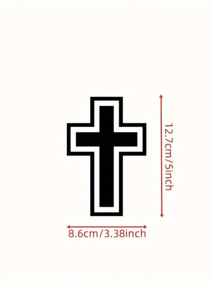 1 Pc Cross Personalized Car Sticker, Modification Decorative Sticker, Waterproof And Sun-Resistant, Fade-Resistant, Strong Adhesion, No Residue When Removed, No Damage To Paint Surface, Suitable For C