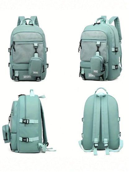 1 Pc Large Capacity Travel Organizer Backpack, Lightweight Portable Laptop Bag, Casual Daypack And College Style Backpack, Suitable For Sports, School, Vacation, Minimalist Gym Bag, Sports Bag, Train