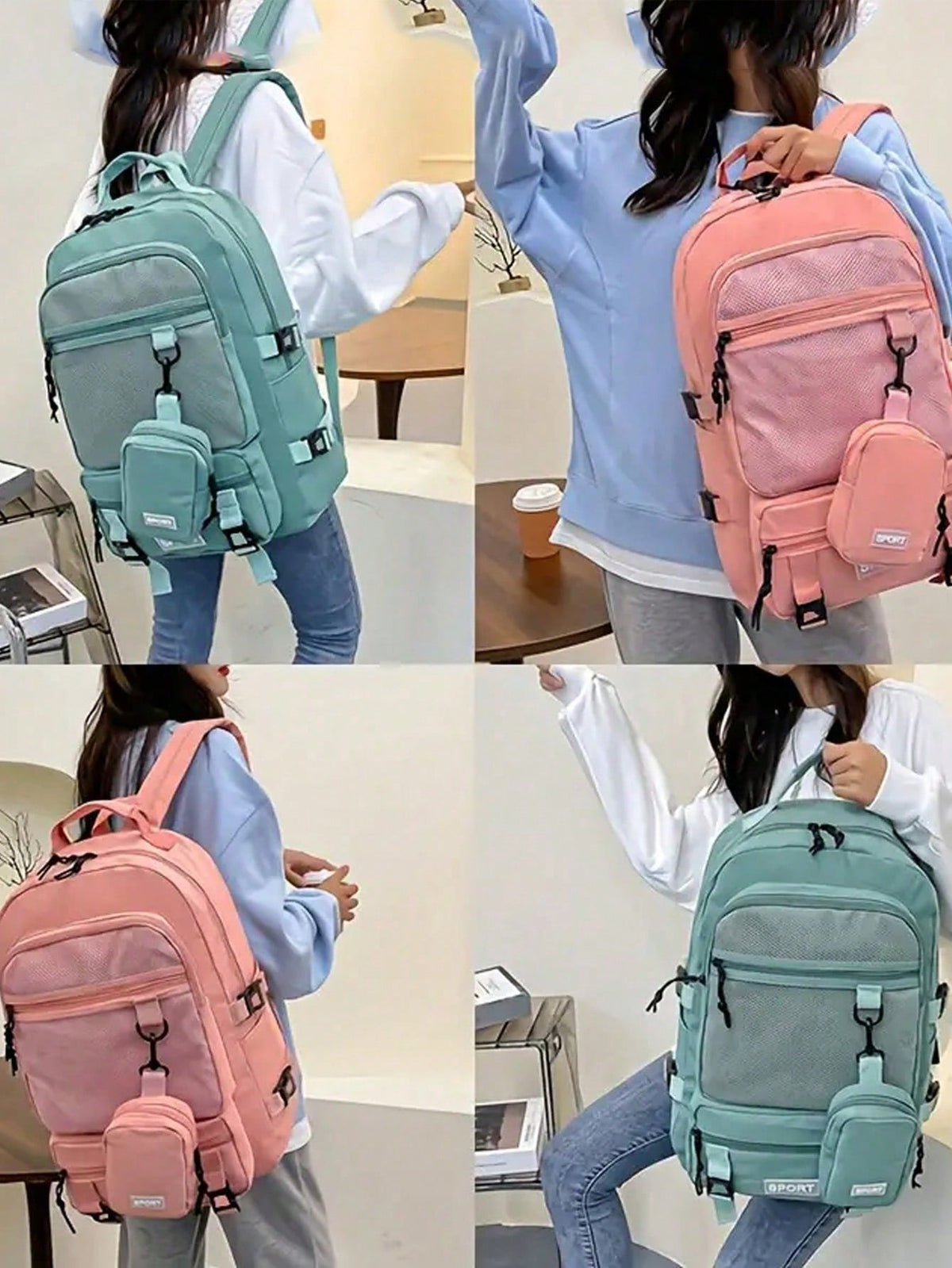 1 Pc Large Capacity Travel Organizer Backpack, Lightweight Portable Laptop Bag, Casual Daypack And College Style Backpack, Suitable For Sports, School, Vacation, Minimalist Gym Bag, Sports Bag, Train