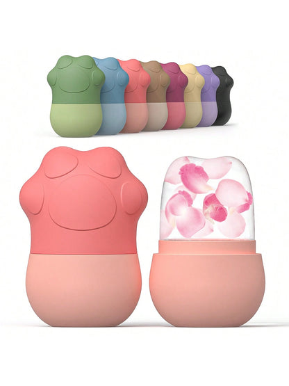 1 Pc Silicone Ice Face Roller, Beauty Face Ice Roller,Ice Roller For Face, Eye And Neck, Ice Roller Skin Care, Ice Holder For Face, Reusable Silicone Ice Mold For Face-Without Dried Flowers,SPA,Face C