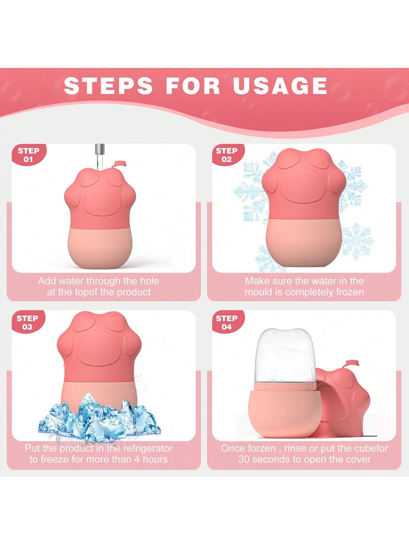 1 Pc Silicone Ice Face Roller, Beauty Face Ice Roller,Ice Roller For Face, Eye And Neck, Ice Roller Skin Care, Ice Holder For Face, Reusable Silicone Ice Mold For Face-Without Dried Flowers,SPA,Face C