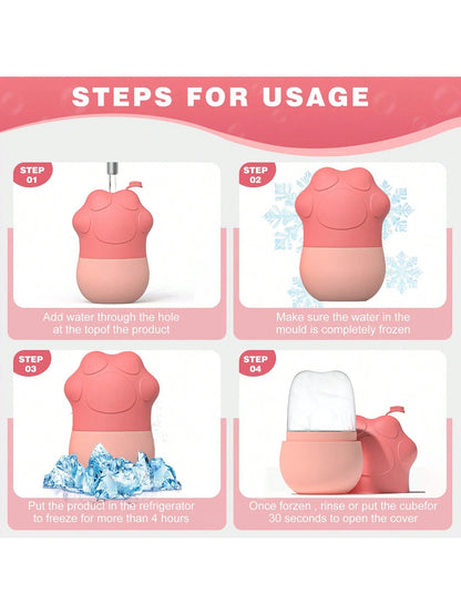 1 Pc Silicone Ice Face Roller, Beauty Face Ice Roller,Ice Roller For Face, Eye And Neck, Ice Roller Skin Care, Ice Holder For Face, Reusable Silicone Ice Mold For Face-Without Dried Flowers,SPA,Face C