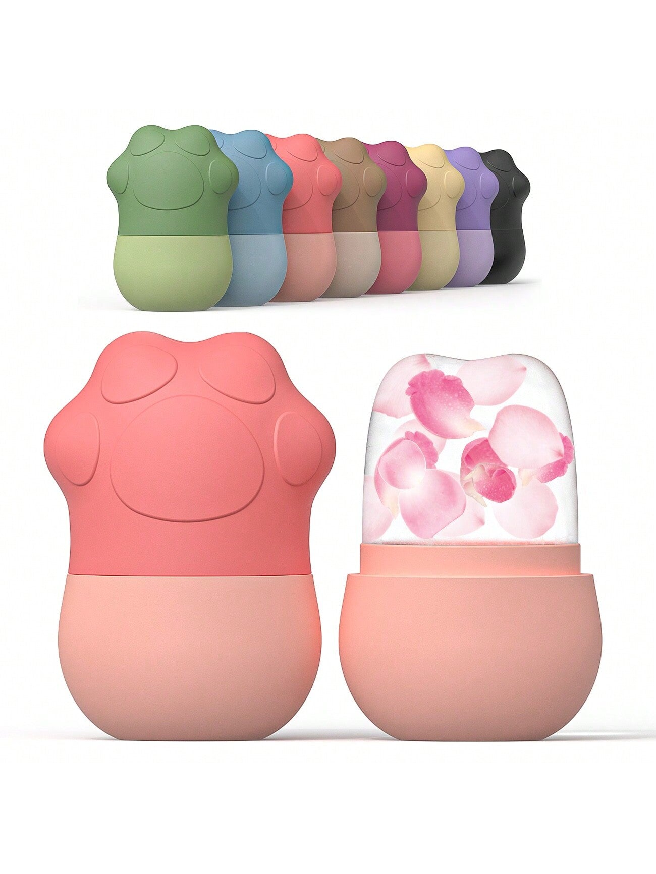 1 Pc Silicone Ice Face Roller, Beauty Face Ice Roller,Ice Roller For Face, Eye And Neck, Ice Roller Skin Care, Ice Holder For Face, Reusable Silicone Ice Mold For Face-Without Dried Flowers,SPA,Face C