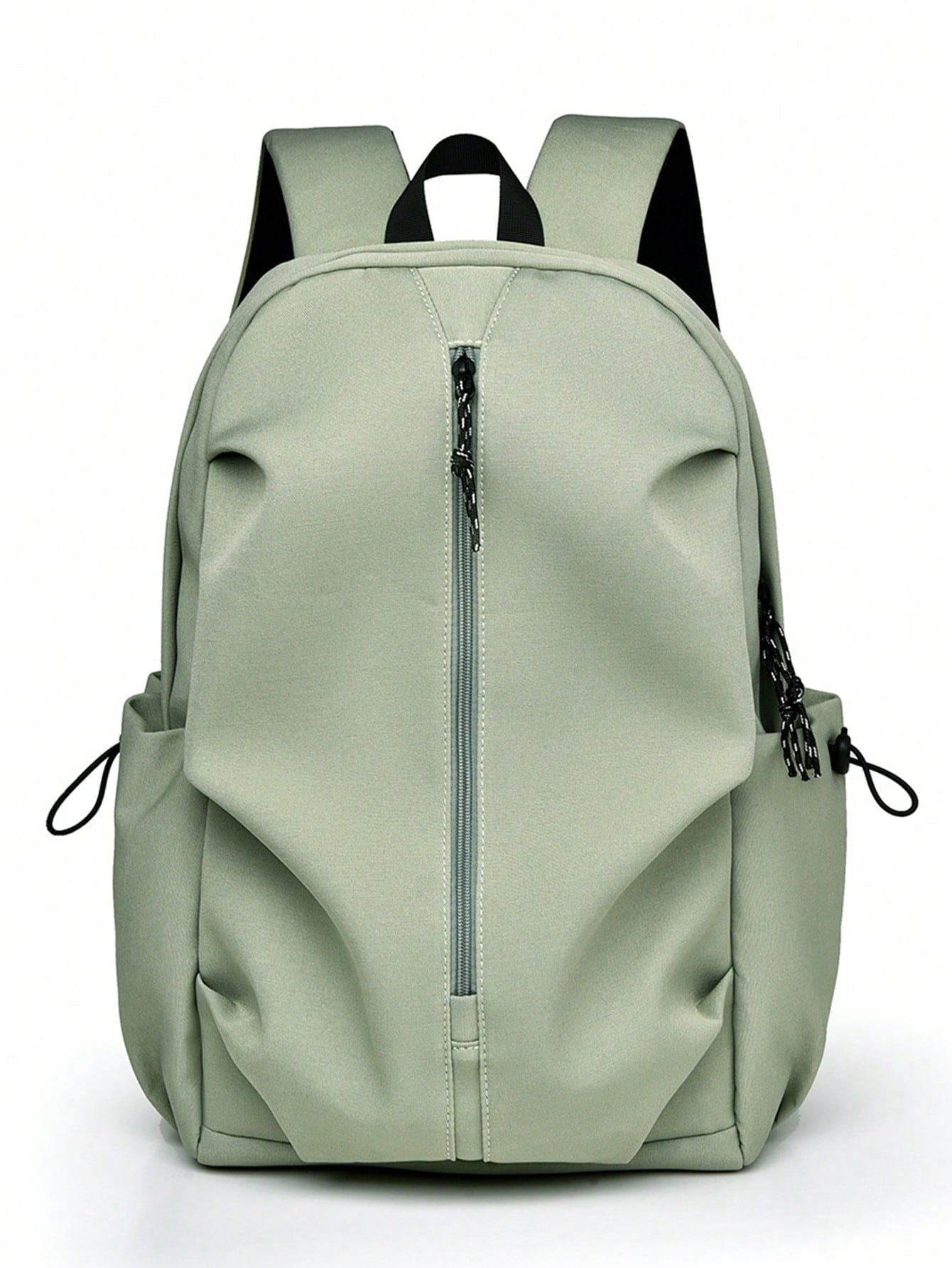 1 PC Solid Green Backpack Travel Backpack Cute Pendant Campus Satchel Schoolbag Backpack,High-End Popular Fashionable And Casual Large Capacity