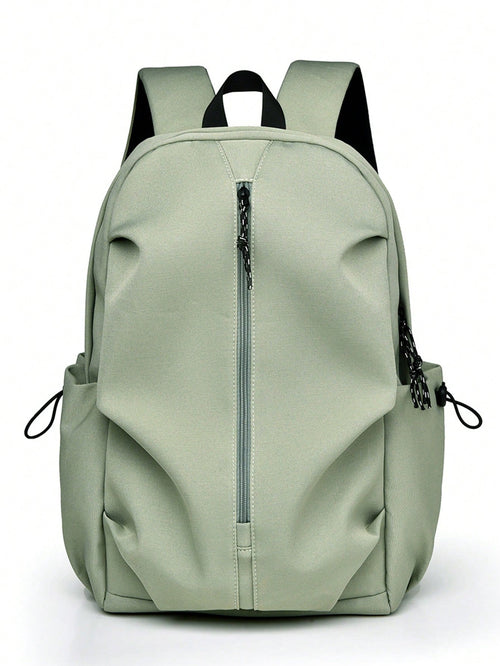 1 PC Solid Green Backpack Travel Backpack Cute Pendant Campus Satchel Schoolbag Backpack,High-End Popular Fashionable And Casual Large Capacity