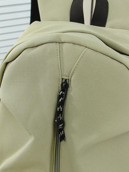 1 PC Solid Green Backpack Travel Backpack Cute Pendant Campus Satchel Schoolbag Backpack,High-End Popular Fashionable And Casual Large Capacity