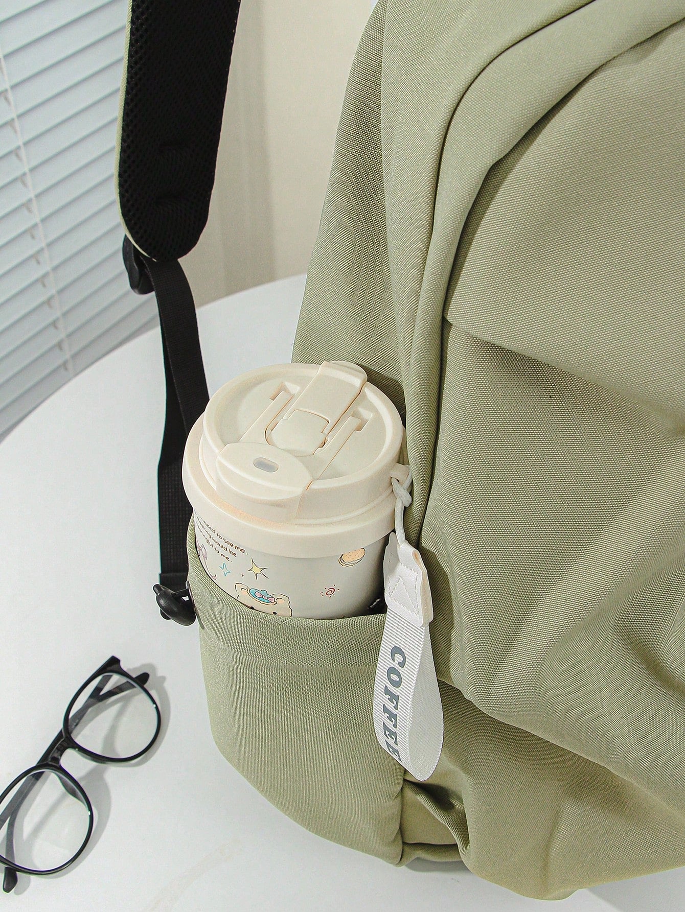 1 PC Solid Green Backpack Travel Backpack Cute Pendant Campus Satchel Schoolbag Backpack,High-End Popular Fashionable And Casual Large Capacity