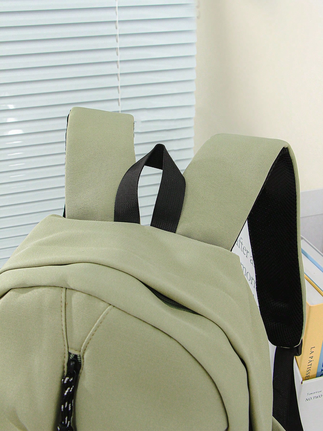1 PC Solid Green Backpack Travel Backpack Cute Pendant Campus Satchel Schoolbag Backpack,High-End Popular Fashionable And Casual Large Capacity