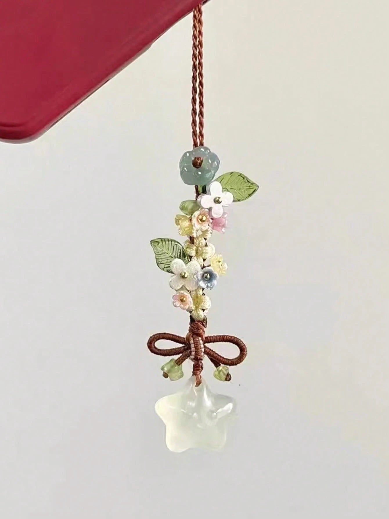 1 Pc Star, Blossom, Bowknot Mobile Phone Hanger Cord, CCD Camera Pendant, Bag Pendant, Retro Versatile Fashion Small-Style Handmade Mobile Phone Chain Pendant, Suitable For Women's Daily Use, Compatib