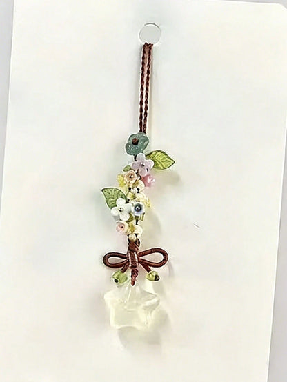 1 Pc Star, Blossom, Bowknot Mobile Phone Hanger Cord, CCD Camera Pendant, Bag Pendant, Retro Versatile Fashion Small-Style Handmade Mobile Phone Chain Pendant, Suitable For Women's Daily Use, Compatib