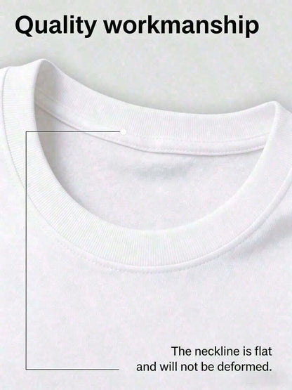 1 Pcs AMIRIs Chain Drip Letter Y2K T-Shirt Double Sided Printed (220g 100% Cotton T-Shirt), Summer Clothes, Men's Tops, Casual And Comfortable