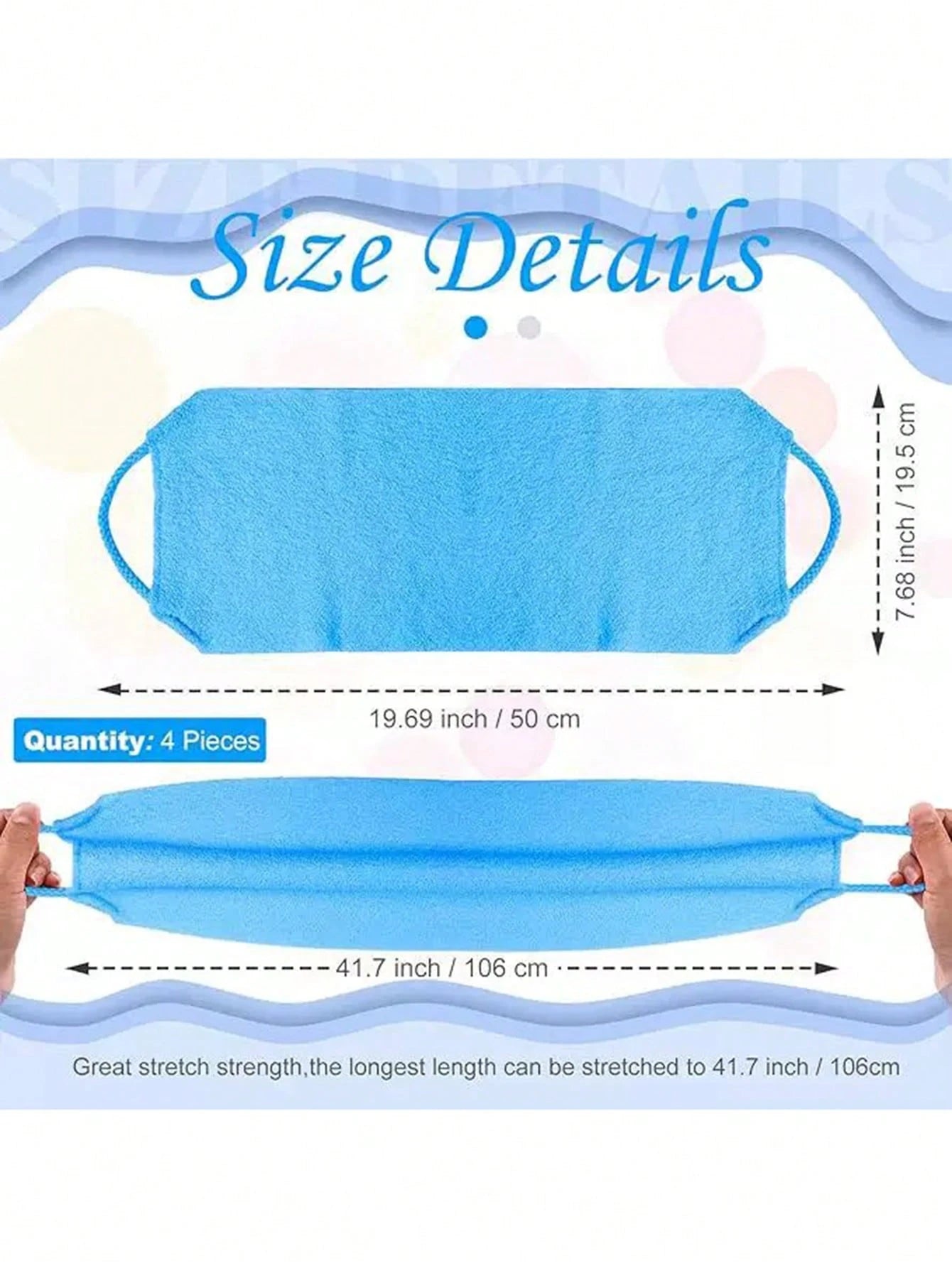 1 Piece African Exfoliating Net Sponge, African Bathing Back Scrubbers, Shower Net Body Scrubber With Pull Strap