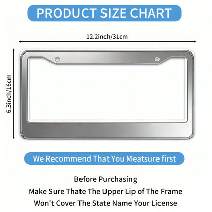 1 Piece Of Aluminum Pink Polka Dot Print License Plate Frame, Double-Hole With Screws, Rust-Proof And Dust-Proof, Universal US Standard Size 12.2* 6.3inch,Car Decor,Car,Moto,Car Acessesories>Essential