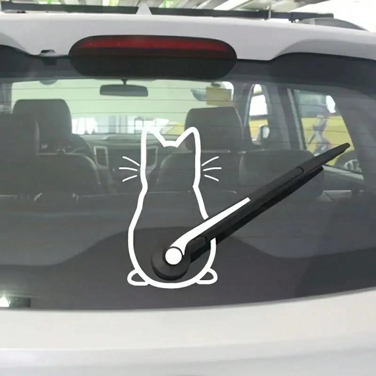 1 Piece Of Cute Wiper Back Cat Sticker, PVC Reflective Decoration For General Motors, Car Decals, Motorcycles, Auto Parts