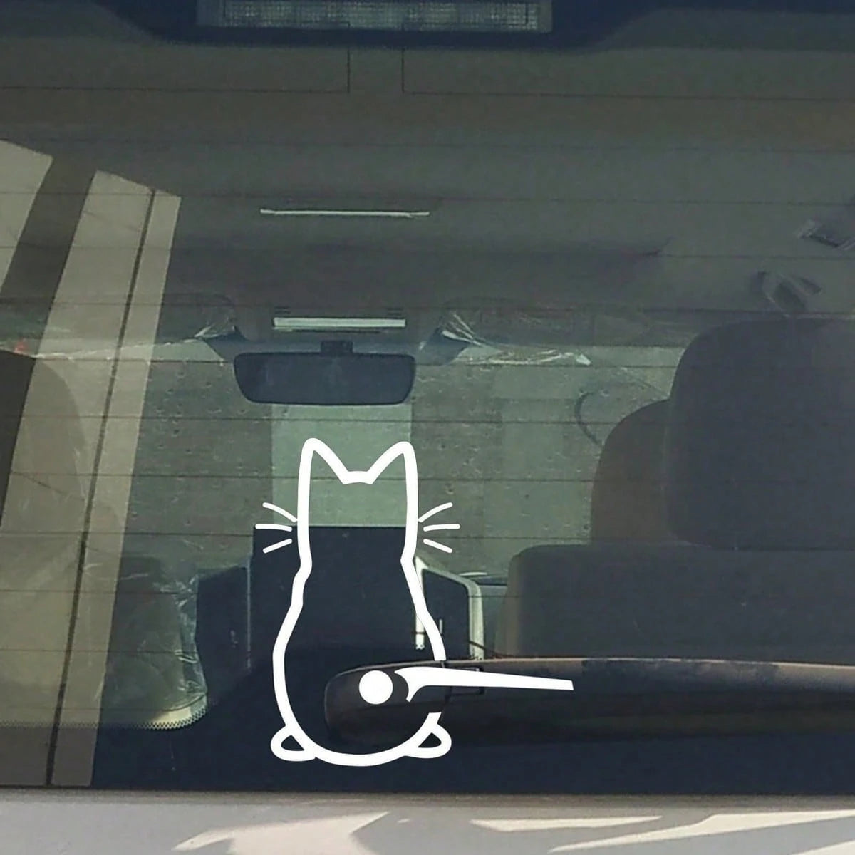 1 Piece Of Cute Wiper Back Cat Sticker, PVC Reflective Decoration For General Motors, Car Decals, Motorcycles, Auto Parts