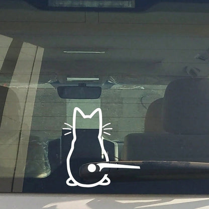 1 Piece Of Cute Wiper Back Cat Sticker, PVC Reflective Decoration For General Motors, Car Decals, Motorcycles, Auto Parts