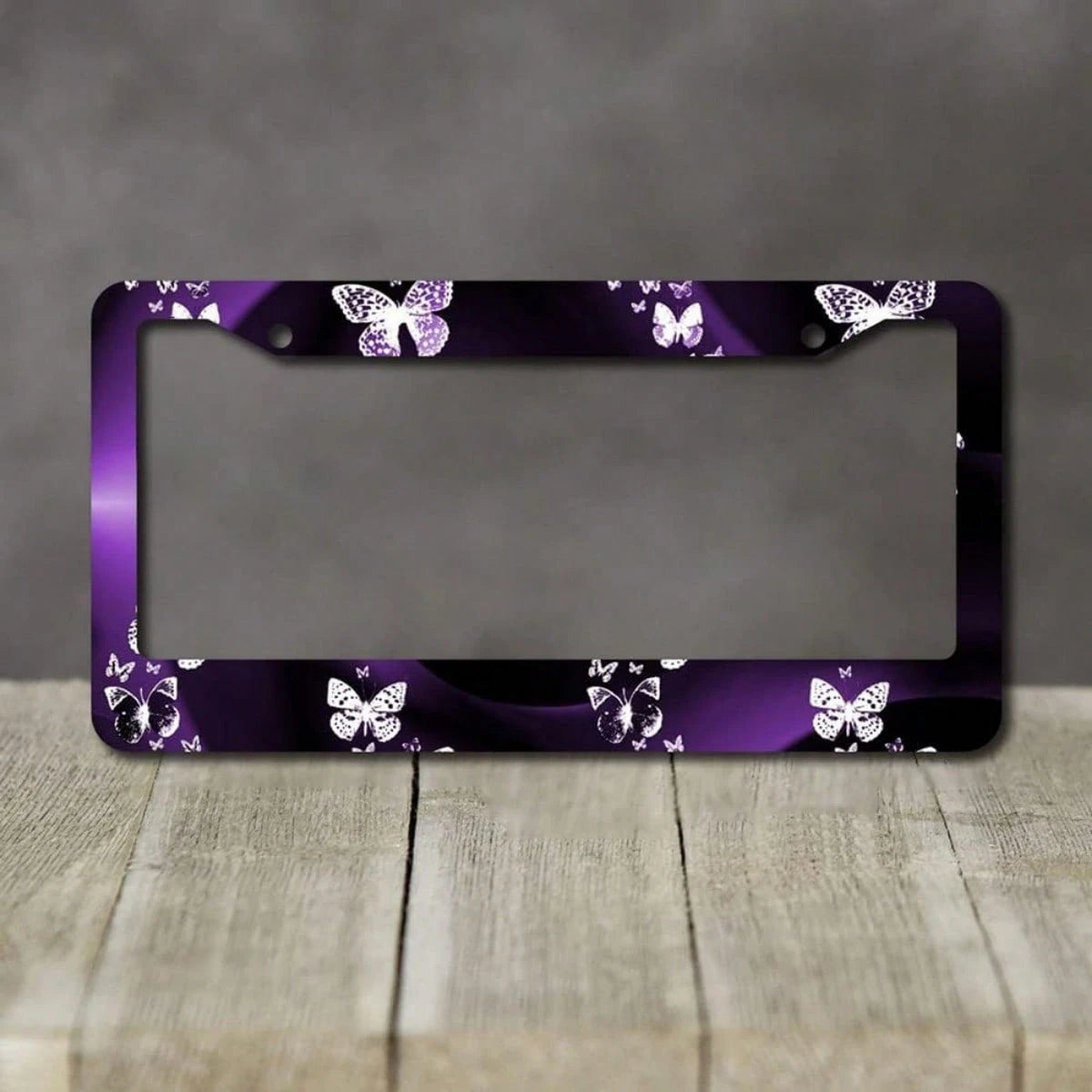 1 Piece Purple Butterfly Swirl Car License Plate Frame- Metal Car License Plate Frame Tag Holder Frame Cover- 12x6inch Universal Car,Car Cover,Car Must Haves,Gifts,Car Decor,Car Picks,Car Acessesori