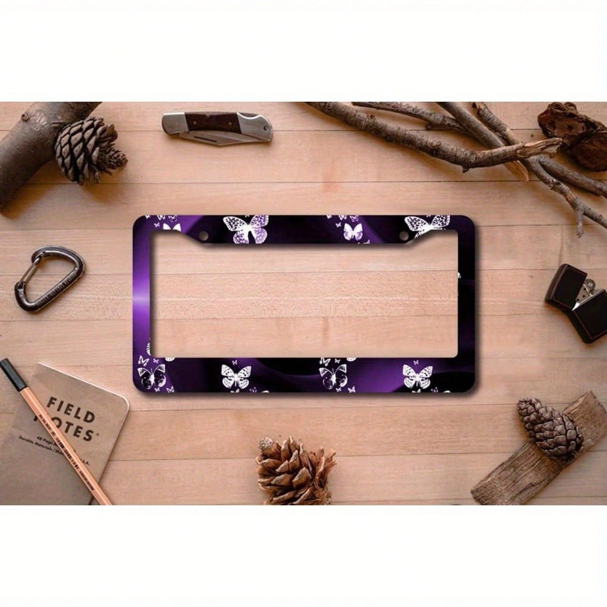 1 Piece Purple Butterfly Swirl Car License Plate Frame- Metal Car License Plate Frame Tag Holder Frame Cover- 12x6inch Universal Car,Car Cover,Car Must Haves,Gifts,Car Decor,Car Picks,Car Acessesori