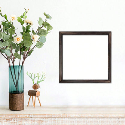 1-Piece Rustic Wildflower Wooden Wall Art Sign- 8x8 Inch Farmhouse Decor, Black And White Line Drawing, Faux Wood Frame, Simple Living Room, Bedroom, Entrance Tabletop Artwork- Ideal Home Gift, Farm