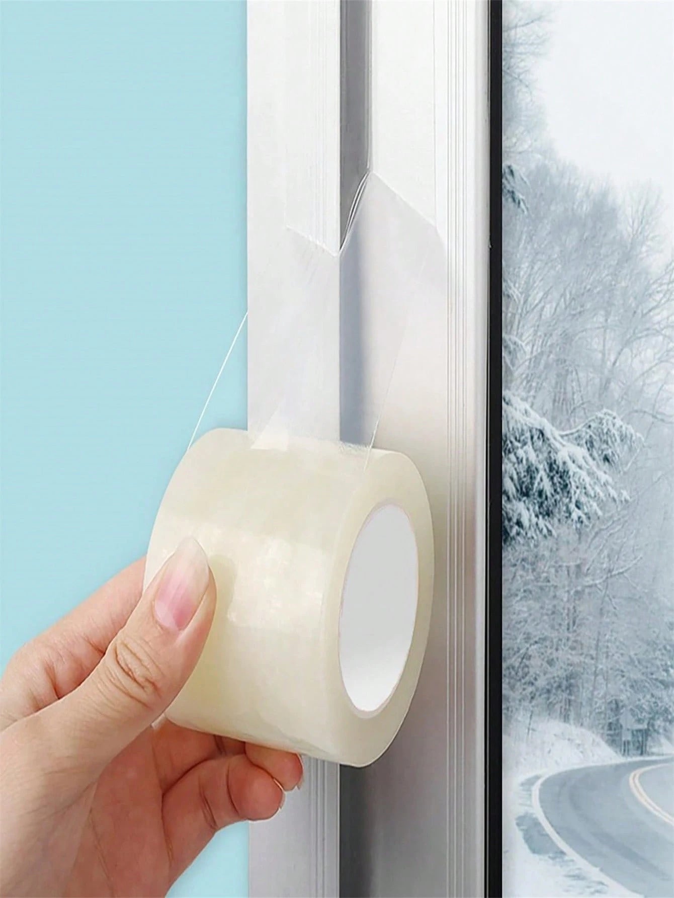 1 Roll High Viscosity Waterproof Windproof Sealing Tape, Window Weatherstrip & Thermal Insulation Film, Winter Leak Protection, Windproof And Waterproof, Cold-Proof, Glue-Free Sealant Tape, Window Dra