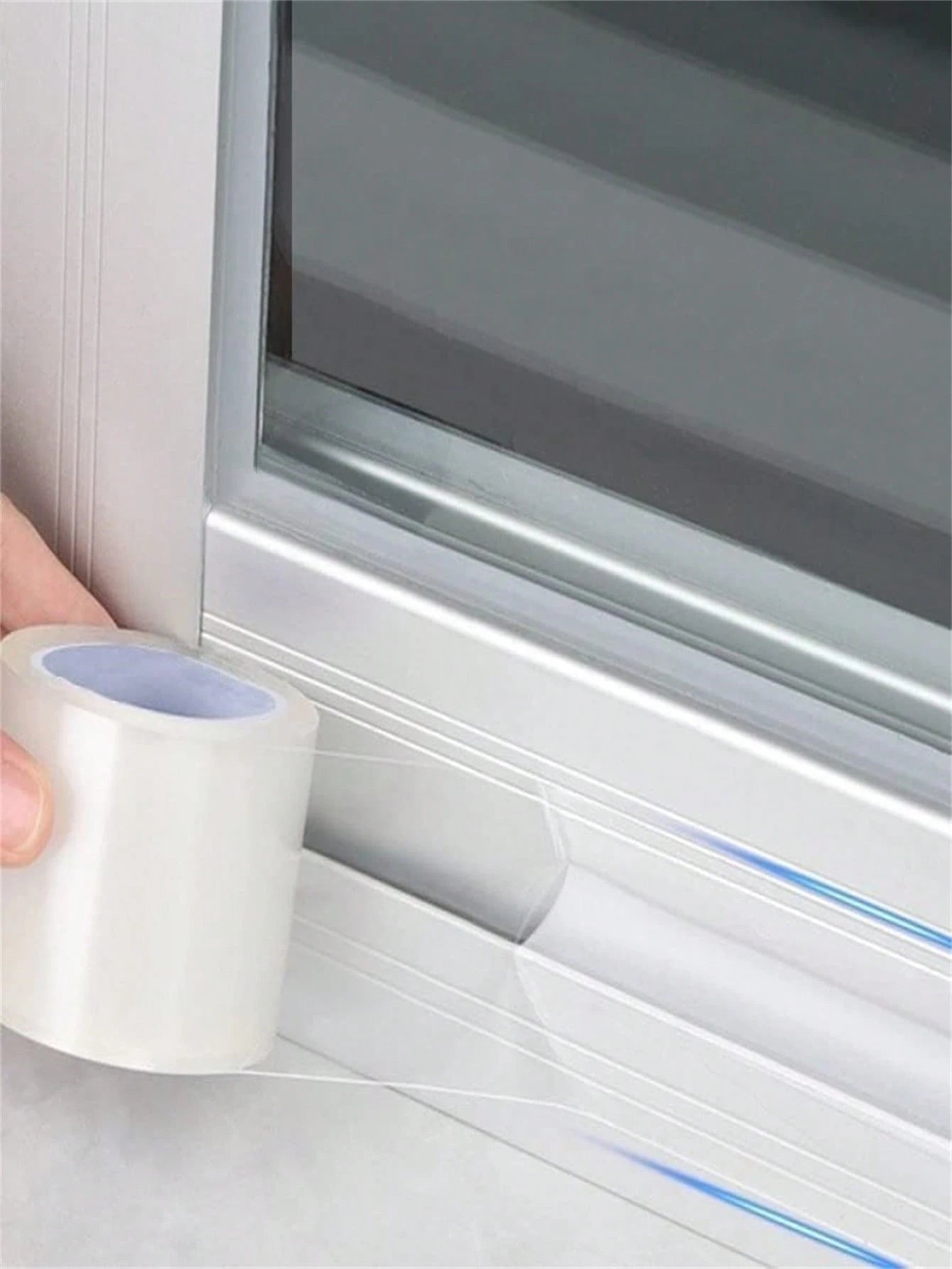 1 Roll High Viscosity Waterproof Windproof Sealing Tape, Window Weatherstrip & Thermal Insulation Film, Winter Leak Protection, Windproof And Waterproof, Cold-Proof, Glue-Free Sealant Tape, Window Dra