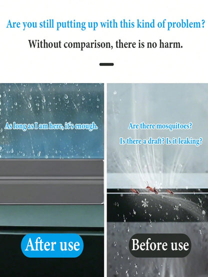 1 Roll High Viscosity Waterproof Windproof Sealing Tape, Window Weatherstrip & Thermal Insulation Film, Winter Leak Protection, Windproof And Waterproof, Cold-Proof, Glue-Free Sealant Tape, Window Dra