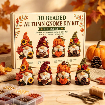 1 Set 3D Beaded Forest Gnome DIY Handmade Material Kit, Mushroom Sunflower Moon House Theme Beaded Art Craft Material Set, Suitable For Home Decor, Room Decoration, Desktop Ornament, Handmade Project