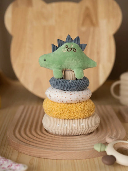 1 Set Baby Plush Stacking Toys, Includes Stuffed Animals And Colorful Rings, Suitable For Early Education Toys, Baby Accessories And Travel Gifts