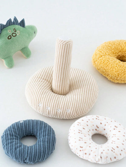 1 Set Baby Plush Stacking Toys, Includes Stuffed Animals And Colorful Rings, Suitable For Early Education Toys, Baby Accessories And Travel Gifts
