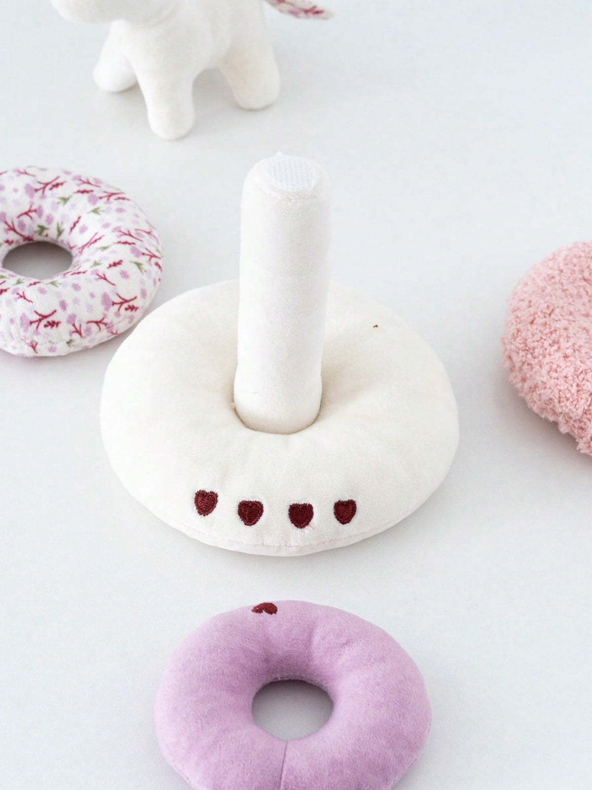 1 Set Baby Plush Stacking Toys, Includes Stuffed Animals And Colorful Rings, Suitable For Early Education Toys, Baby Accessories And Travel Gifts