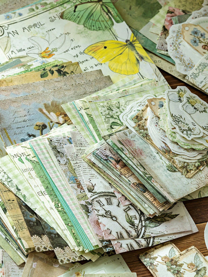 1 Set Lightweight Paper, 100 Sheets Per Bag, Country Post Office Theme, Vintage Style, Glue-Free, Memo Paper Material, DIY Scrapbook Decoration, Suitable For Writing Notes And Greeting Cards