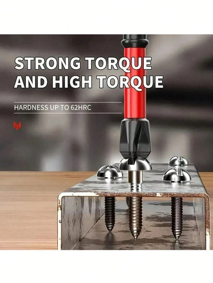 1 Set Magnetic Anti-Slip Drill Bit Set, Multiple Sizes And Specifications: S2 Steel, And Impact Drill Bits, Suitable For Electric And Manual Drivers, Anti-Slip Grip Magnetic Drill Bit Set