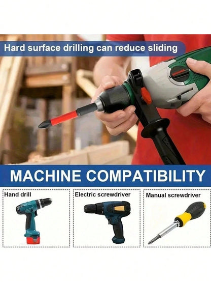 1 Set Magnetic Anti-Slip Drill Bit Set, Multiple Sizes And Specifications: S2 Steel, And Impact Drill Bits, Suitable For Electric And Manual Drivers, Anti-Slip Grip Magnetic Drill Bit Set