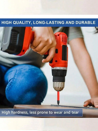 1 Set Magnetic Anti-Slip Drill Bit Set, Multiple Sizes And Specifications: S2 Steel, And Impact Drill Bits, Suitable For Electric And Manual Drivers, Anti-Slip Grip Magnetic Drill Bit Set