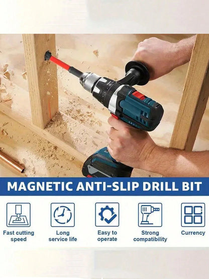 1 Set Magnetic Anti-Slip Drill Bit Set, Multiple Sizes And Specifications: S2 Steel, And Impact Drill Bits, Suitable For Electric And Manual Drivers, Anti-Slip Grip Magnetic Drill Bit Set