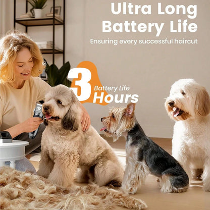 1 Set Of 2pcs Pet Electric Clipper With LED Digital Display Battery Level, Low Noise Pet Electric Trimmer Grooming Kit For Brushing Dogs And Cats Hair, Professional Pet Beauty Clipper Electric Trimmer