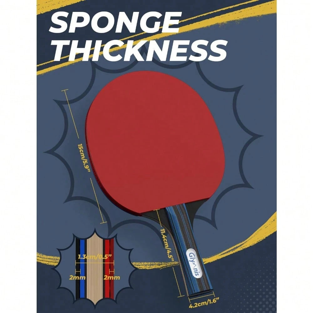 1 Set Ping Pong Paddles Table Tennis Rackets With Balls Storage Case For Indoor Outdoor Game Family Party Sports Activity Accessories