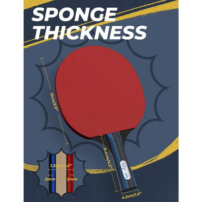 1 Set Ping Pong Paddles Table Tennis Rackets With Balls Storage Case For Indoor Outdoor Game Family Party Sports Activity Accessories