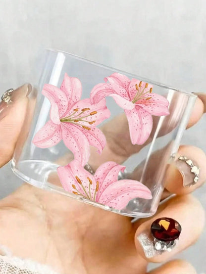 1 Set Pink Cherry Blossom/Tassel Flower/Bow Transparent Charger Protective Case (Compatible With 20W), Compatible With 13/14/15 European Adapter Protective Set 20W Charger With Cable Protective Case T