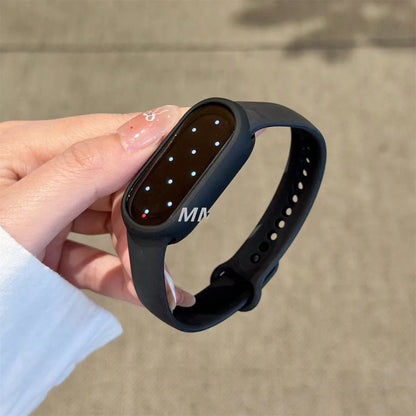 1 Strap + 1 Silicone Protective Case Combo, High Aesthetic Watch Band, Elegant & Exquisite, Comfortable & Breathable Silicone Strap Design, Suitable For Xiaomi 10/9/8 Sizes, Quick Detachable Buckle De