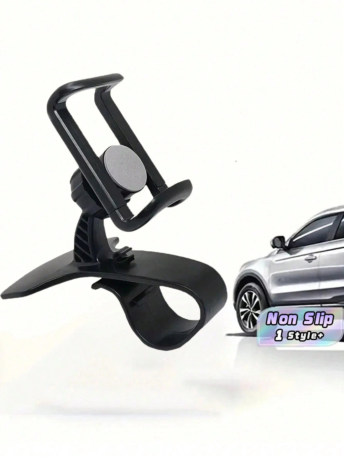 1 Universal Fit Non Slip Shockproof 360 Degree Rotatable Black Car Phone Holder Dashboard Air Vent Clip On Clamp Stand For Car SUV Truck GPS Navigation Mobile Phone Support