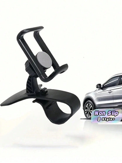 1 Universal Fit Non Slip Shockproof 360 Degree Rotatable Black Car Phone Holder Dashboard Air Vent Clip On Clamp Stand For Car SUV Truck GPS Navigation Mobile Phone Support
