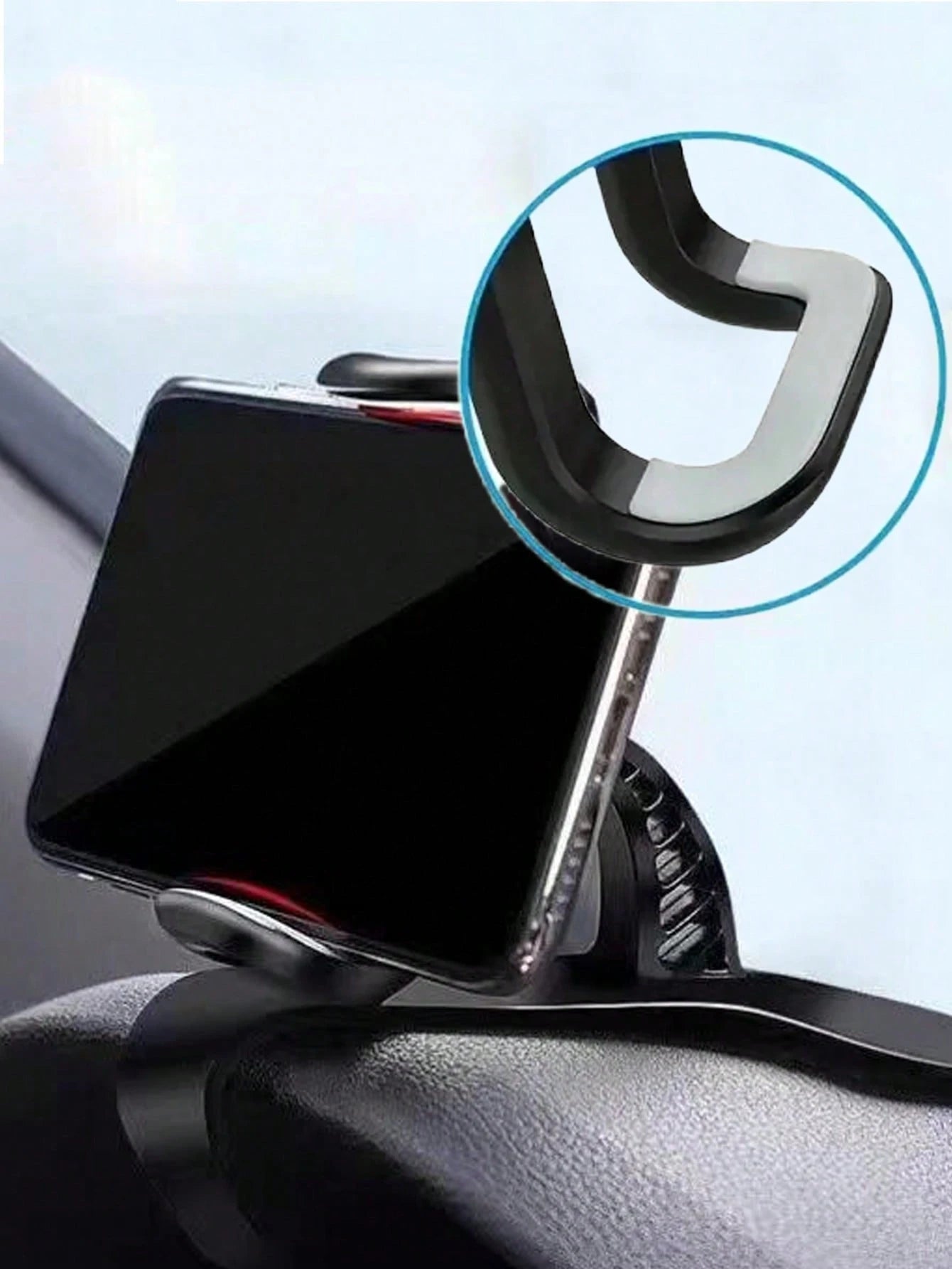 1 Universal Fit Non Slip Shockproof 360 Degree Rotatable Black Car Phone Holder Dashboard Air Vent Clip On Clamp Stand For Car SUV Truck GPS Navigation Mobile Phone Support