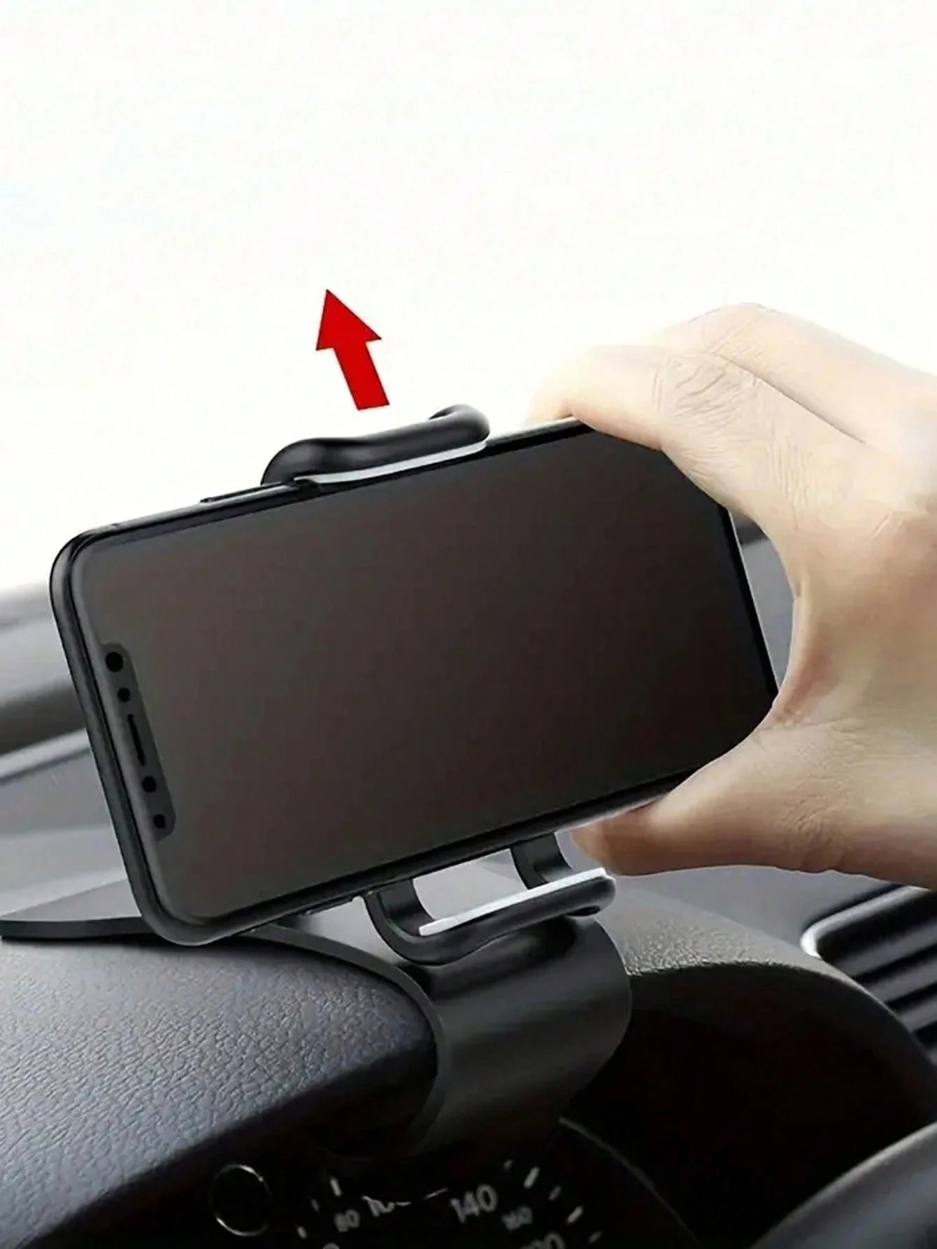 1 Universal Fit Non Slip Shockproof 360 Degree Rotatable Black Car Phone Holder Dashboard Air Vent Clip On Clamp Stand For Car SUV Truck GPS Navigation Mobile Phone Support