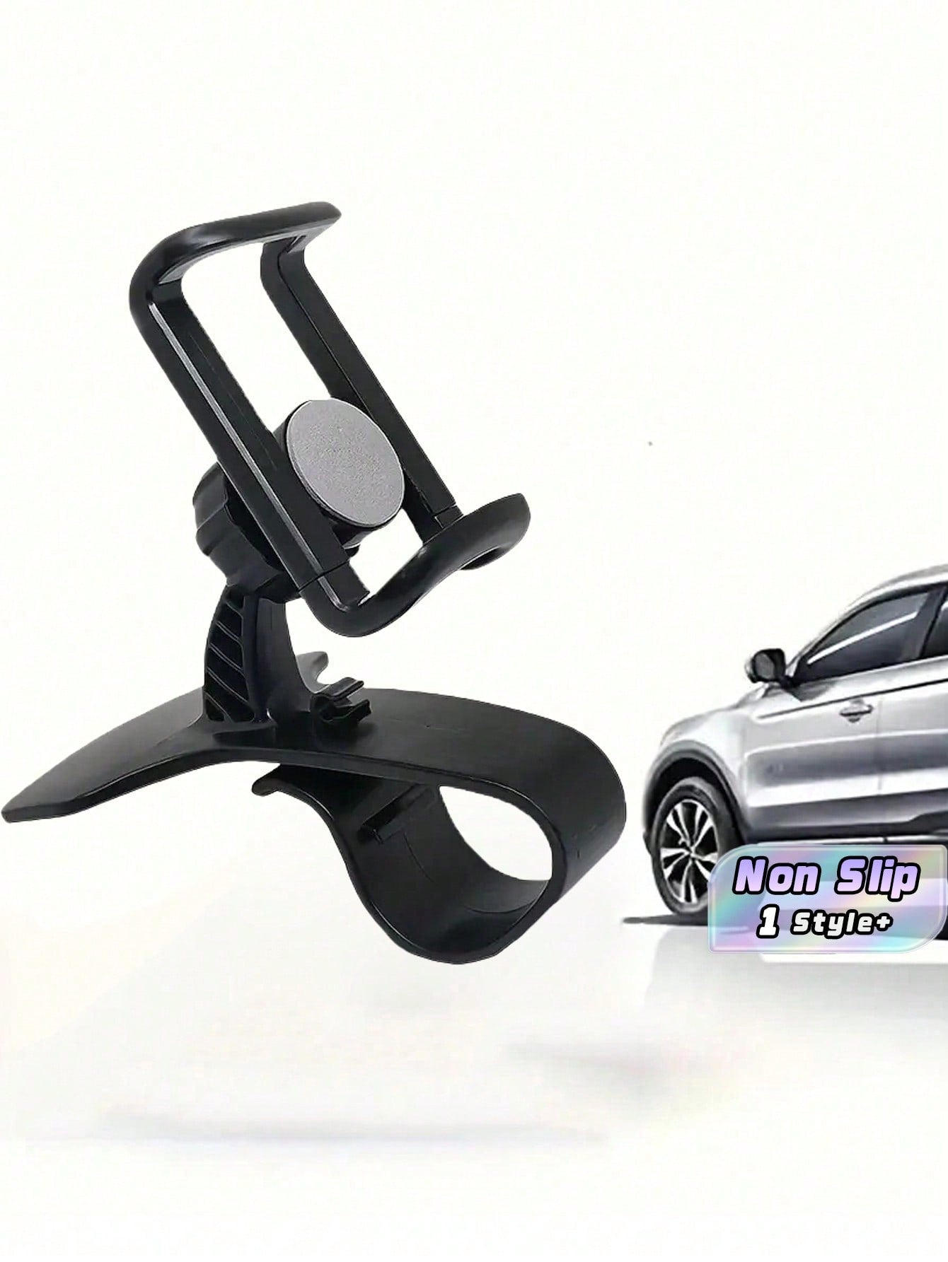 1 Universal Fit Non Slip Shockproof 360 Degree Rotatable Black Car Phone Holder Dashboard Air Vent Clip On Clamp Stand For Car SUV Truck GPS Navigation Mobile Phone Support