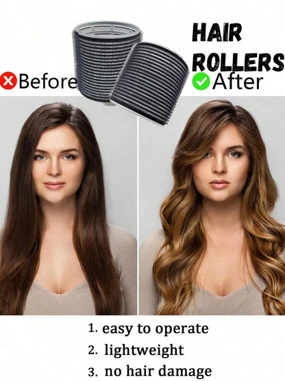 10/12/24Pcs Jumbo Hair Curlers Rollers With Clips, Self-Grip Large Hair Rollers For Long Medium Short Hair Bangs, Heatless Curlers 2.36in 1.9in 1.53in DIY Hairdressing Tools