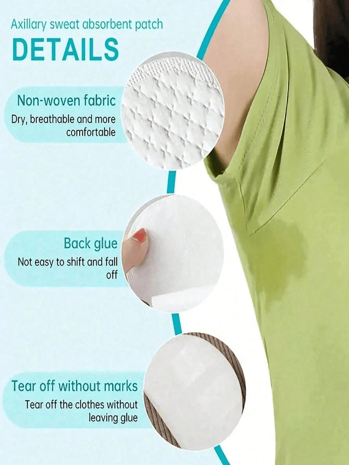 10/20/50/100/200pcs Disposable Underarm Sweat Pads, Highly Breathable, Invisible Sweat Absorption, Lightweight, Comfortable And Odorless, Easy To Use, Suitable For Men And Women, Perfect For Hot Summe