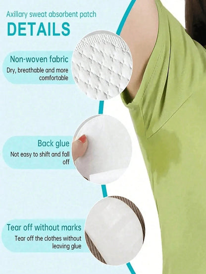 10/20/50/100/200pcs Disposable Underarm Sweat Pads, Highly Breathable, Invisible Sweat Absorption, Lightweight, Comfortable And Odorless, Easy To Use, Suitable For Men And Women, Perfect For Hot Summe