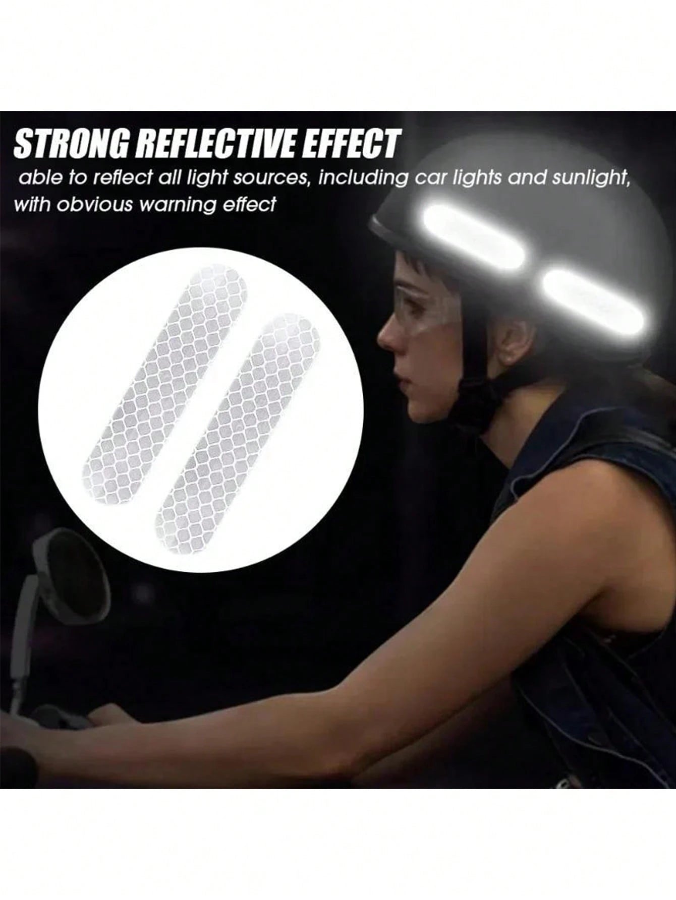 10/20/60pcs Car Warning Reflective Stickers, Waterproof Anti-Fouling Reflective Stickers Suitable For Car, Motorcycle, Bicycle, Helmet
